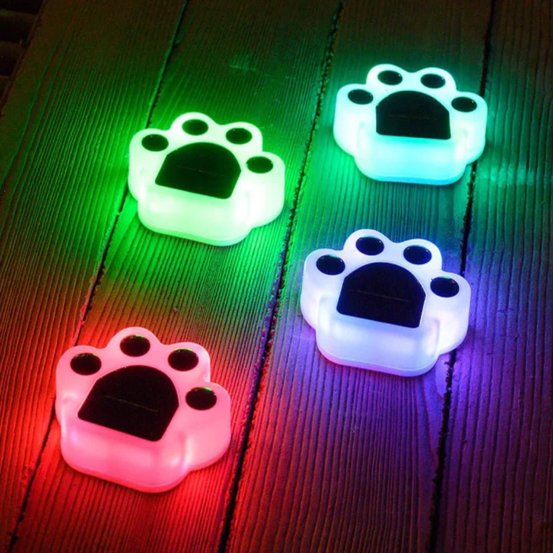 Solar Outdoor Lamp – Playful Paw Print – Creative Solar Garden Lighting – IP65 – Automatic ON/OFF