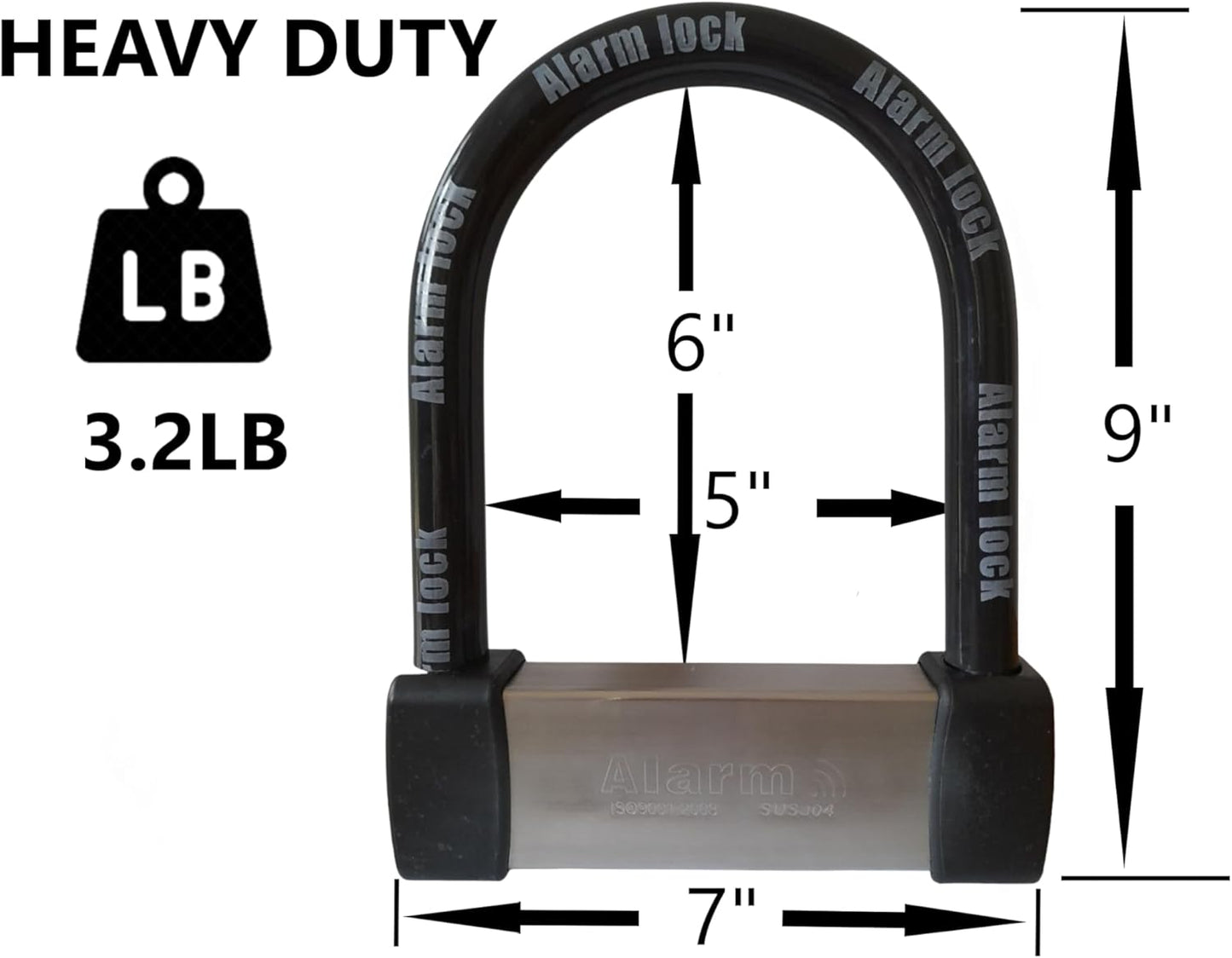 Heavy-Duty U-Lock with 120 dB Alarm – Weatherproof Security for E-Bikes & Scooters