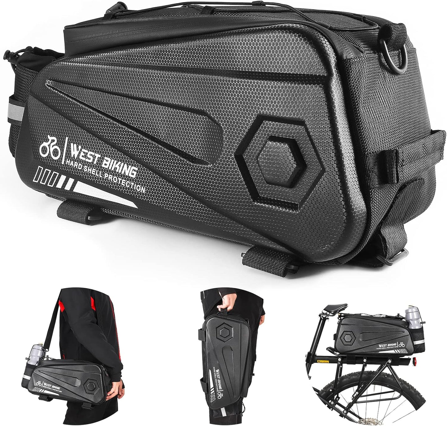 Waterproof 8.6 L Electric Scooter Rear Bag – Durable Storage with Rain Cover