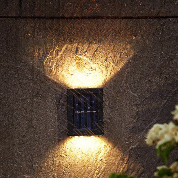 Wireless LED Solar Wall Lights – Deluxe Outdoor Solar Lighting – Automatic ON/OFF – IP65 Waterproof