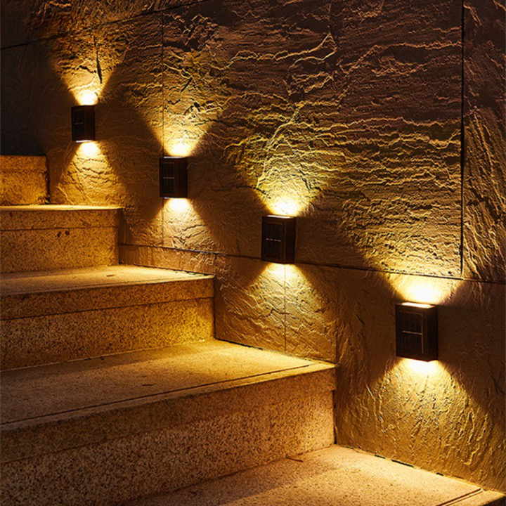 Wireless LED Solar Wall Lights – Deluxe Outdoor Solar Lighting – Automatic ON/OFF – IP65 Waterproof