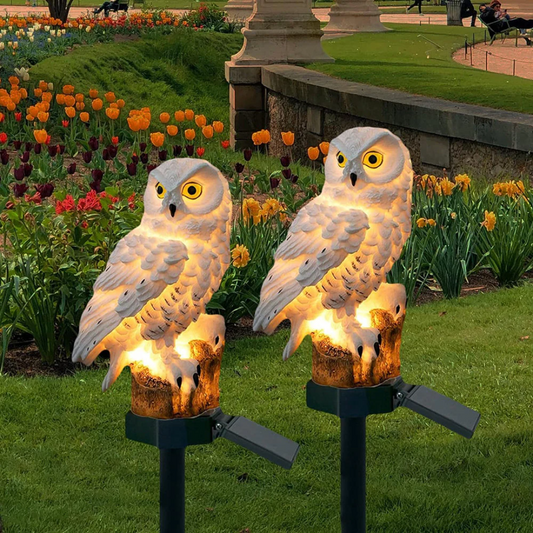 Solar Owl Outdoor Lamp – Atmospheric Solar Garden Lighting – Warm White LED – IP65 Waterproof