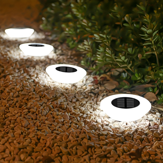 Solar Garden Lamp LED – Stainless Steel – White Light – Weather-Resistant – 30 cm