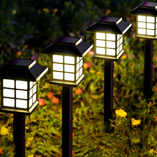 Luxury Standing Outdoor Solar Lamp – Black – Garden Lighting with Warm White LED