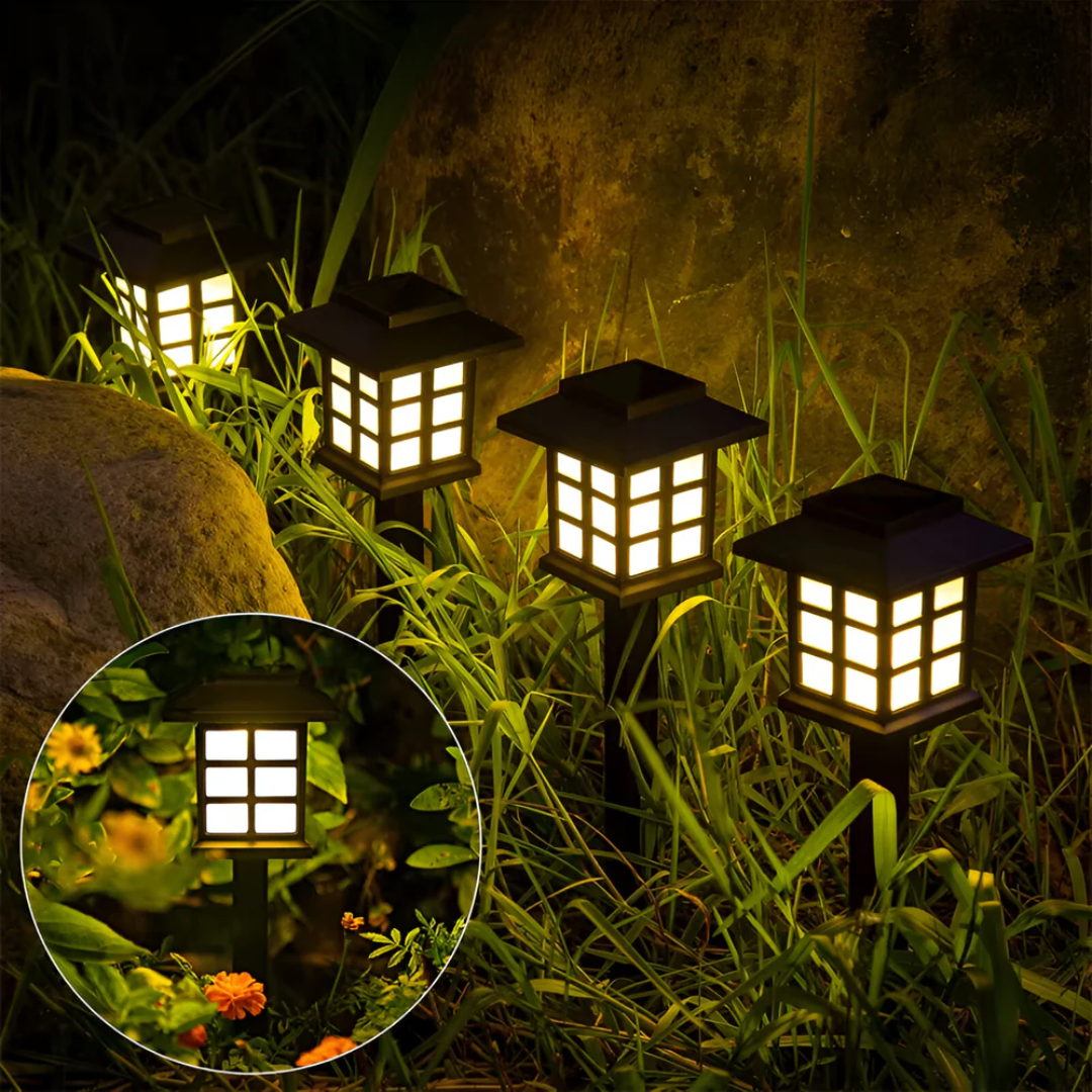 Luxury Standing Outdoor Solar Lamp – Black – Garden Lighting with Warm White LED