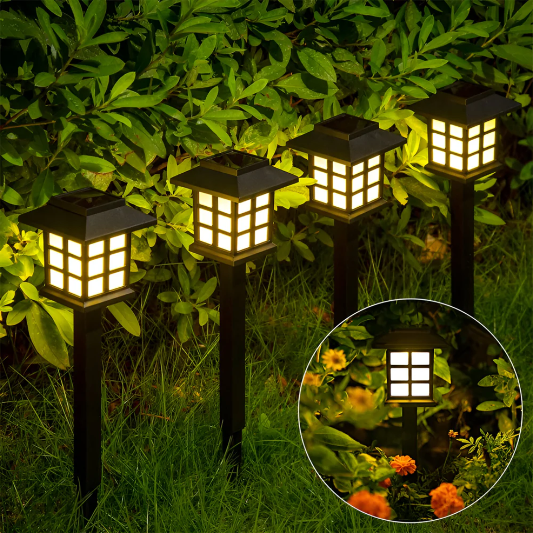 Luxury Standing Outdoor Solar Lamp – Black – Garden Lighting with Warm White LED