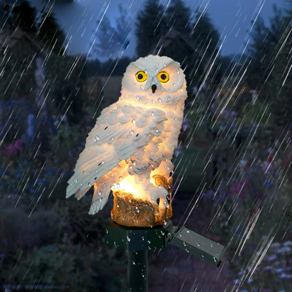 Solar Owl Outdoor Lamp – Atmospheric Solar Garden Lighting – Warm White LED – IP65 Waterproof