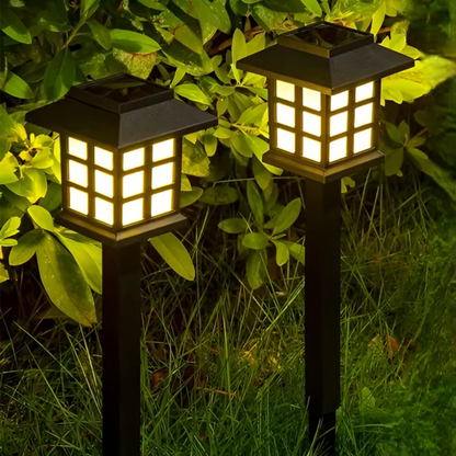 Luxury Standing Outdoor Solar Lamp – Black – Garden Lighting with Warm White LED