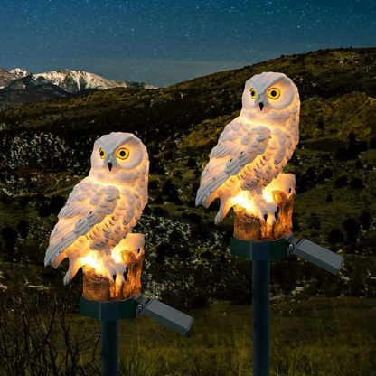Solar Owl Outdoor Lamp – Atmospheric Solar Garden Lighting – Warm White LED – IP65 Waterproof