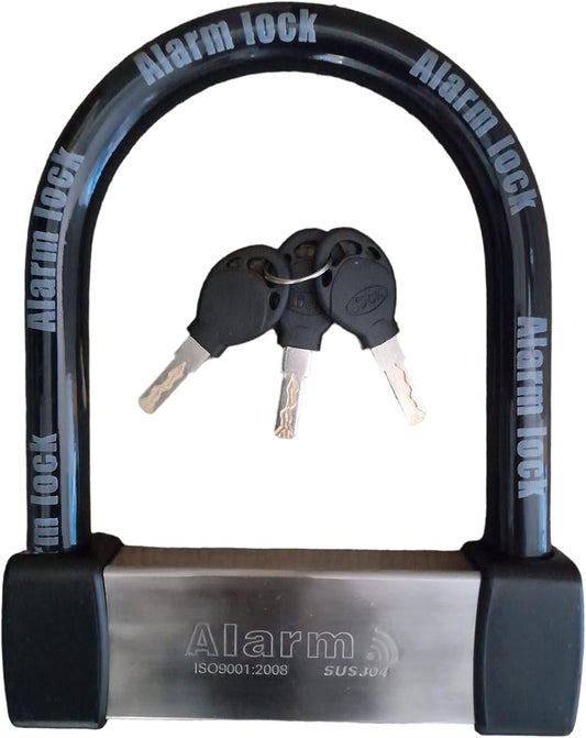 Heavy-Duty U-Lock with 120 dB Alarm – Weatherproof Security for E-Bikes & Scooters