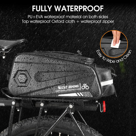 Waterproof 8.6 L Electric Scooter Rear Bag – Durable Storage with Rain Cover